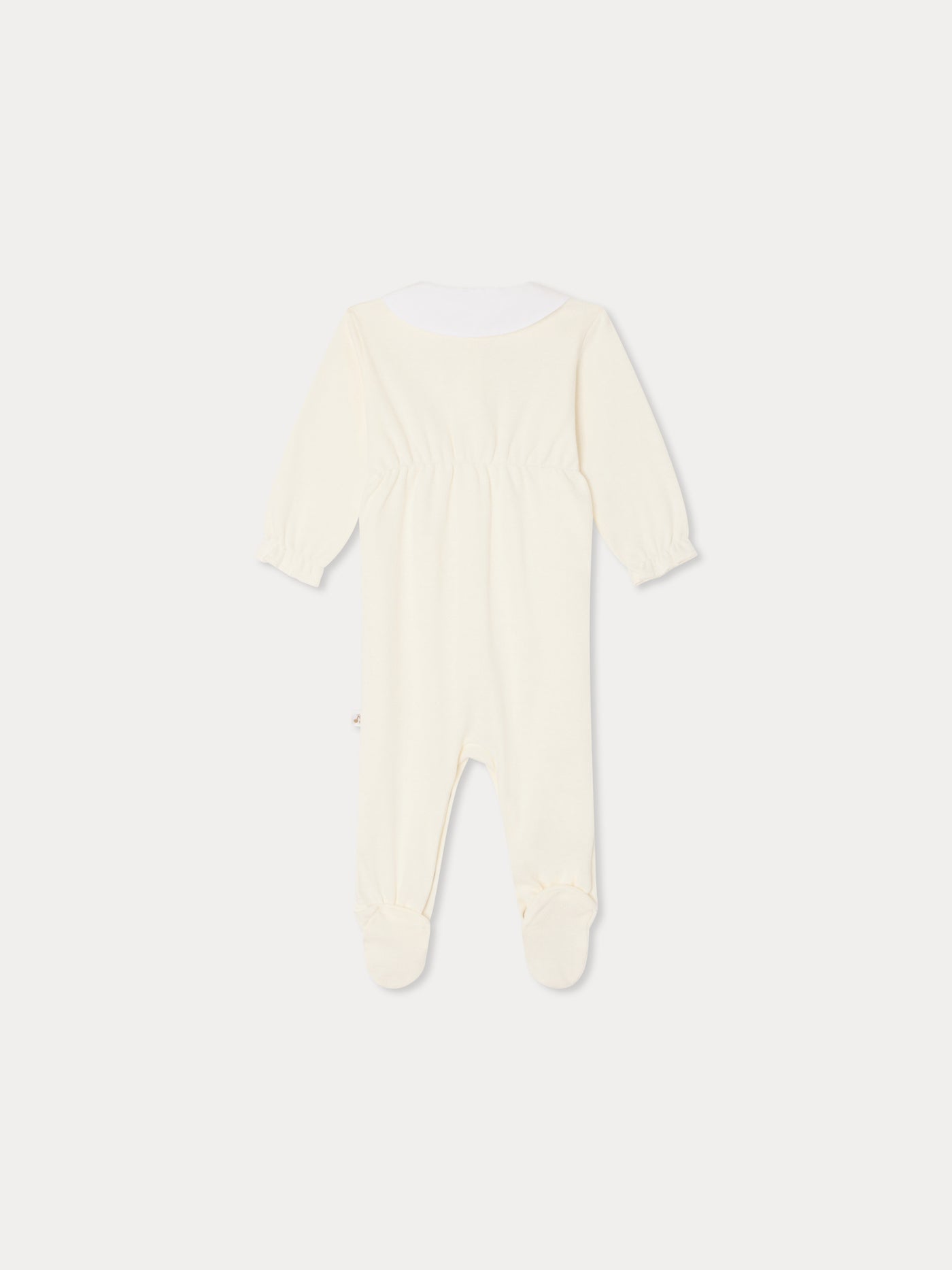 Tintina pyjamas with hand-embroidered swans and organic cotton pointelle knit