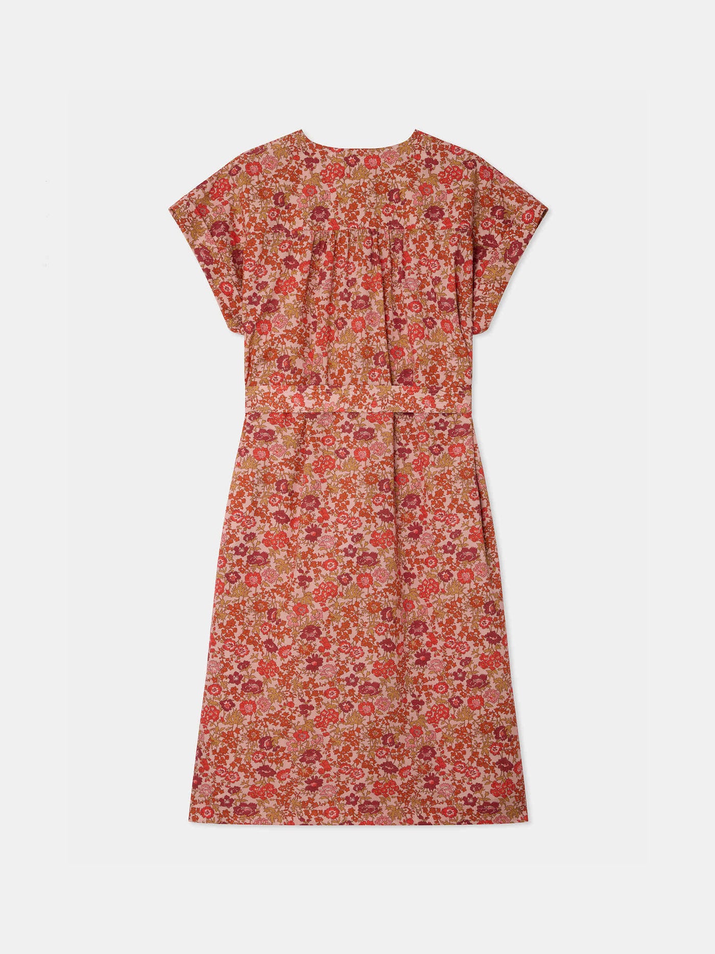 Leira dress with pink flowers in Liberty organic cotton fabric