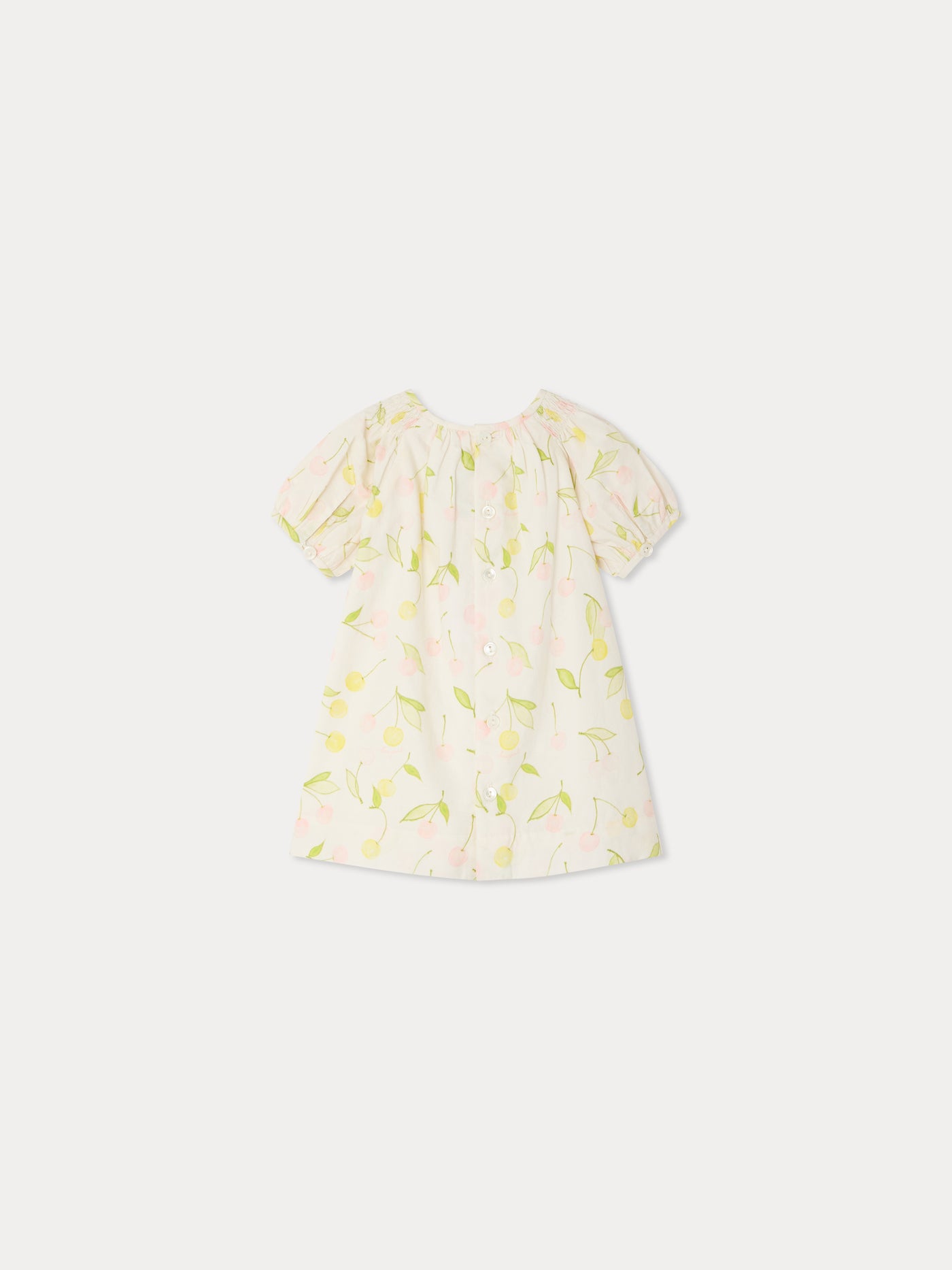 Luce smocked dress in organic cotton poplin