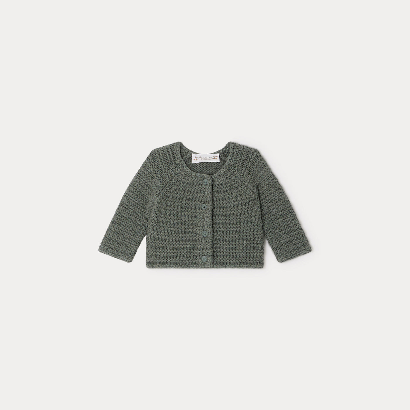 Bonpoint dark grey baby knit cardigan