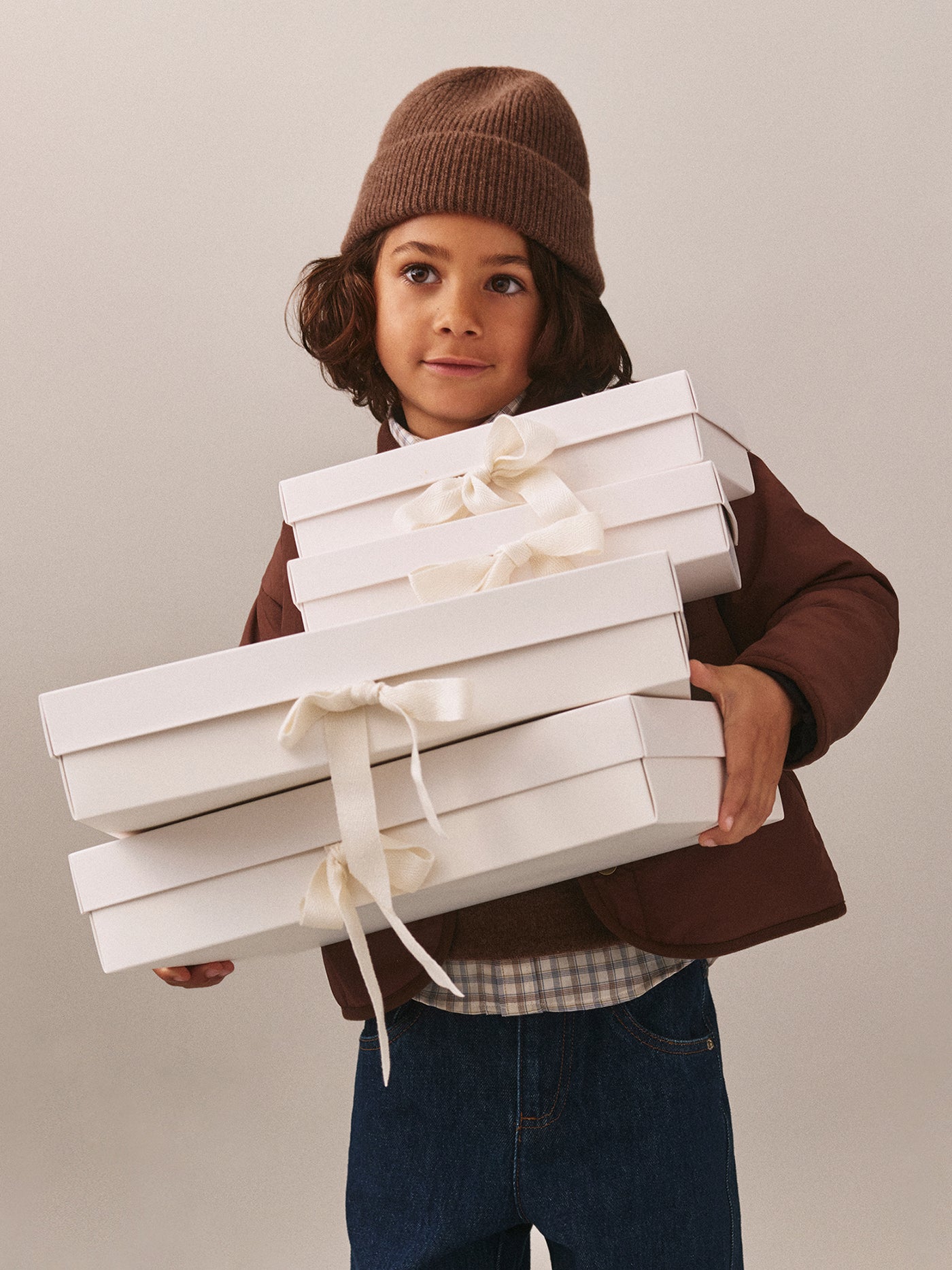 Benny Cuffed Beanie in Coffee Cashmere