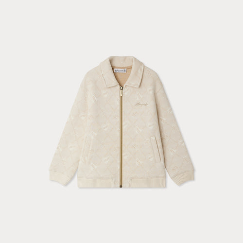 Emeric quilted jacket with jacquard pattern in organic cotton