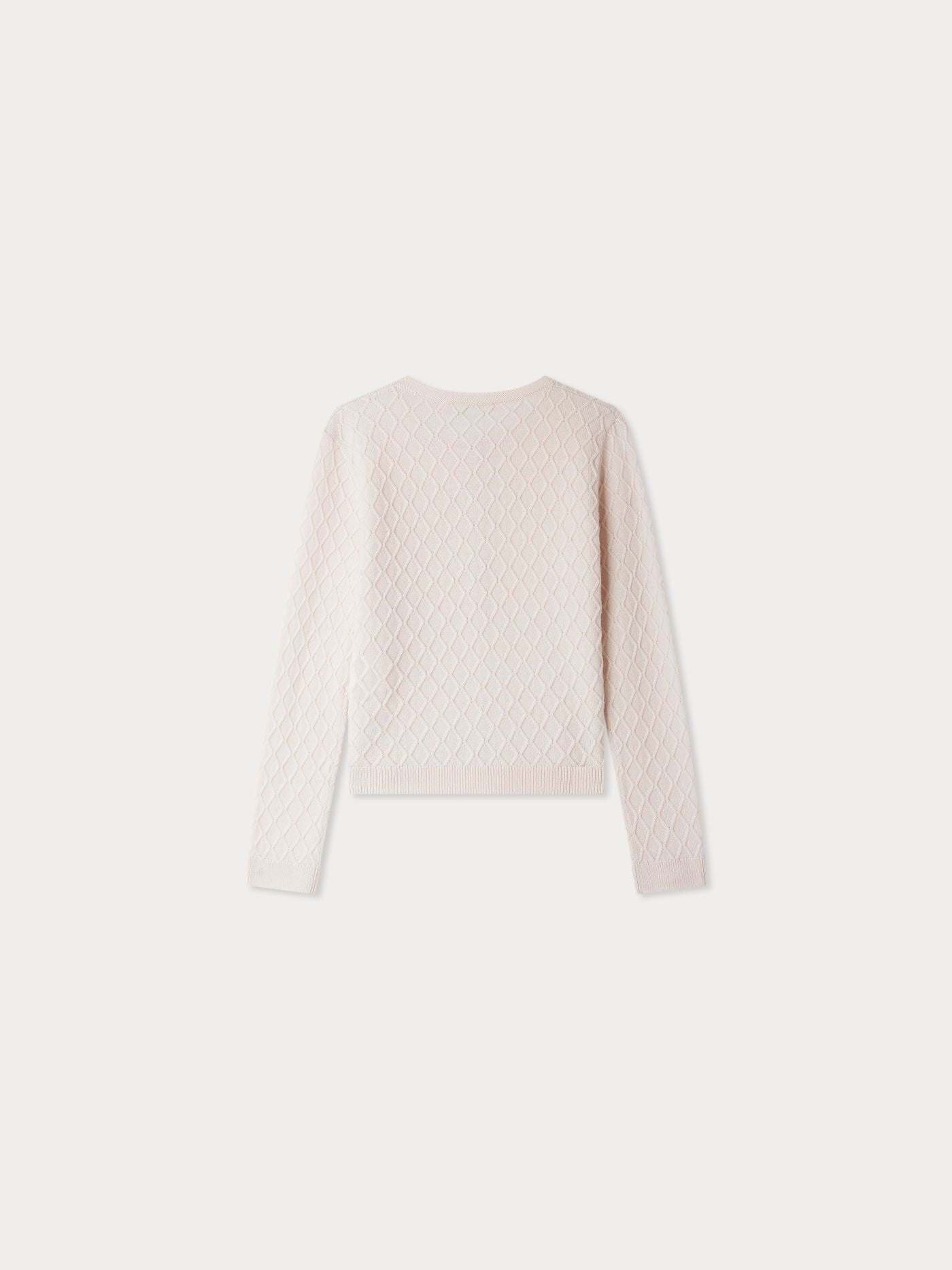 Garancie cardigan with fancy stitch in pink wool