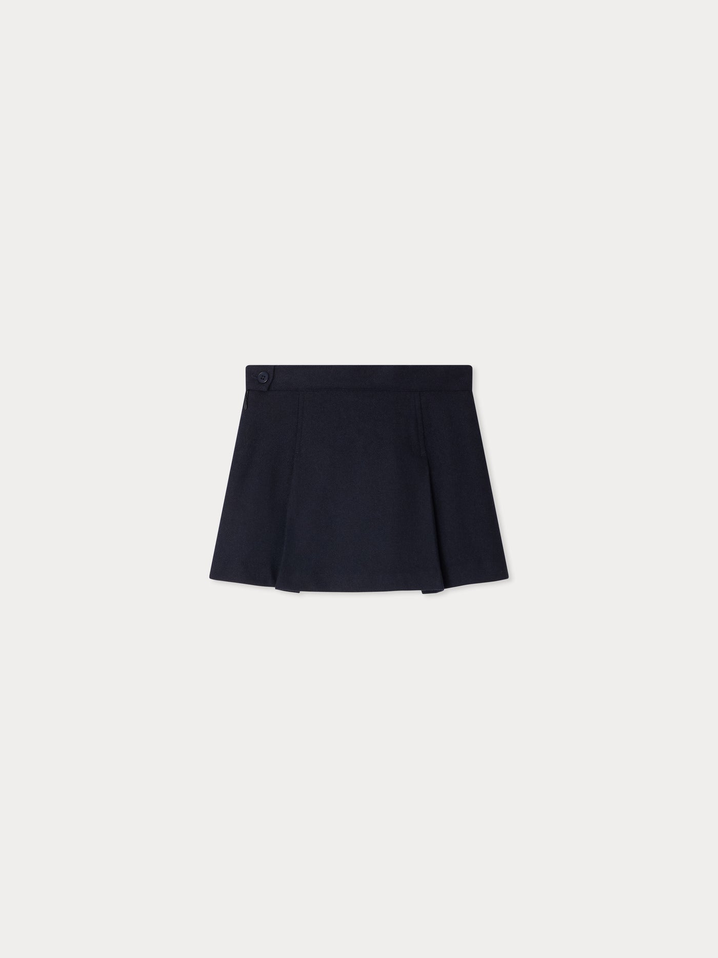 Jolène flat pleated wool trapeze skirt