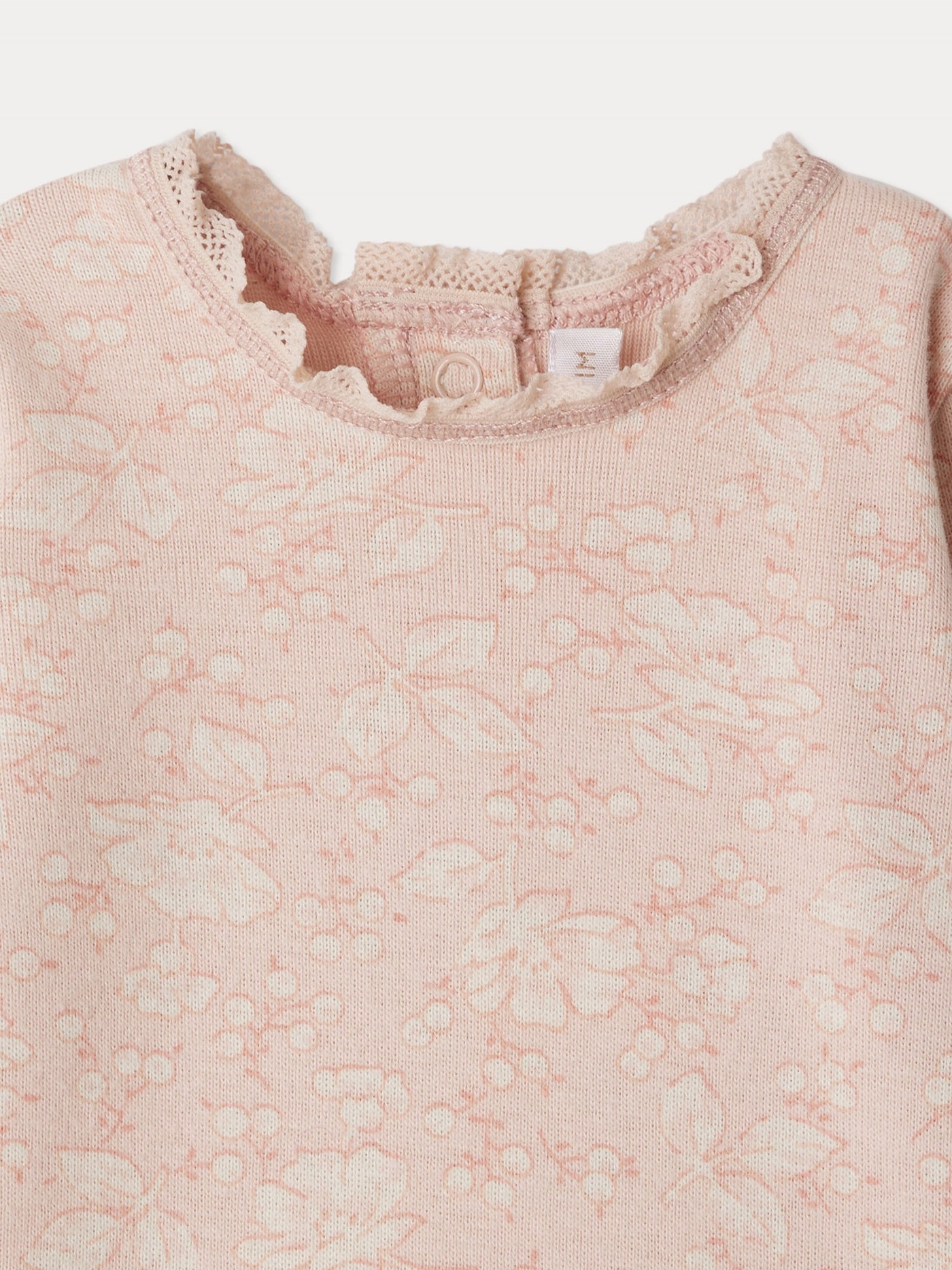 Genna printed set with lace collar in organic cotton