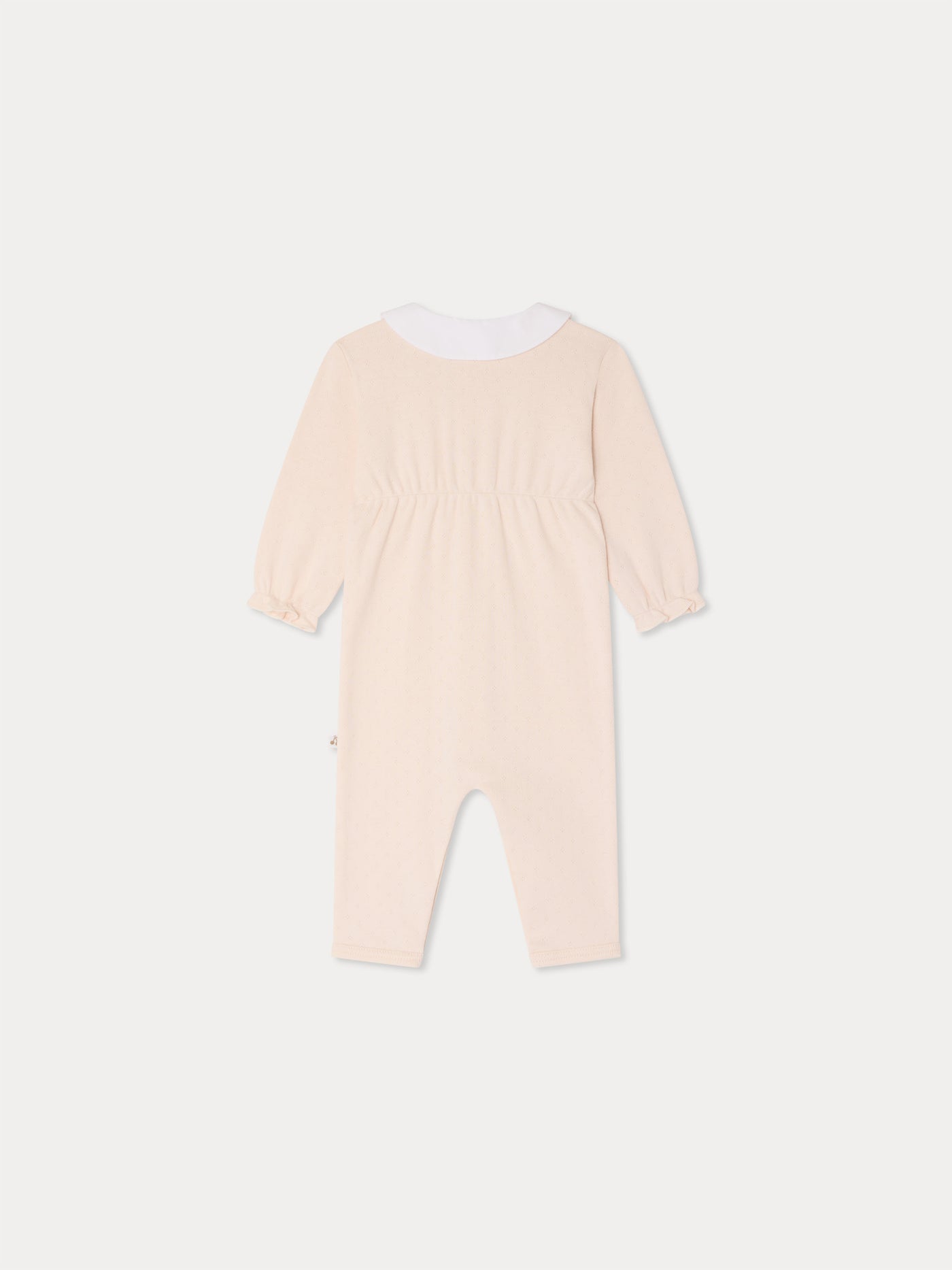 Cayla pointelle pajamas with floral embroidered collar in organic cotton