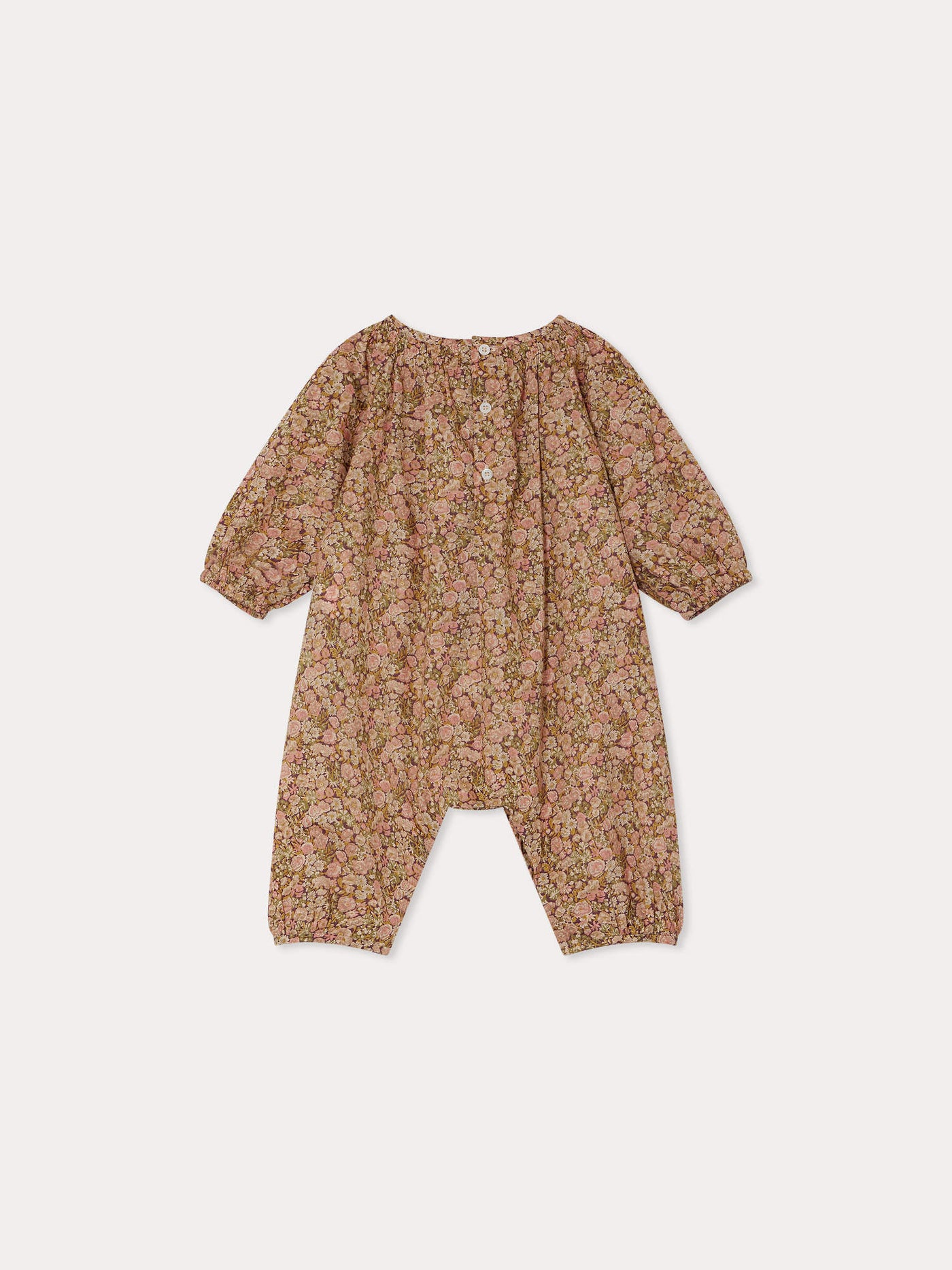 Jia smocked jumpsuit in Liberty fabric in organic cotton