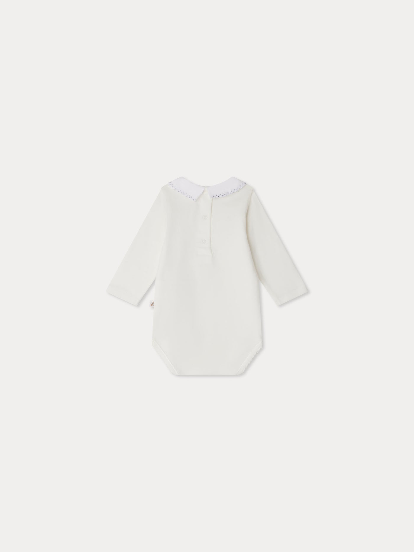 September bodysuit with embroidered collar in organic cotton