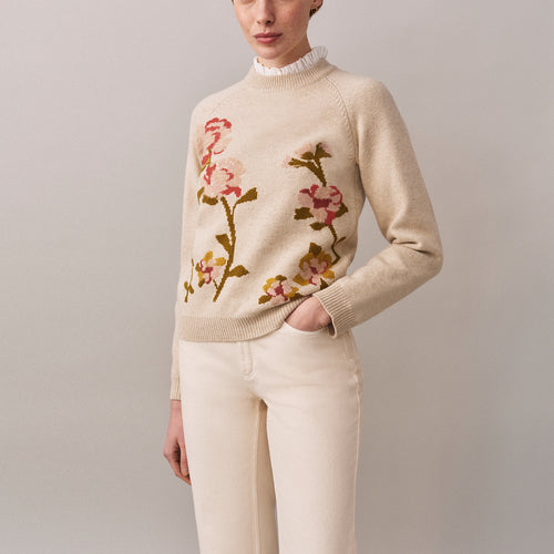 Nottingham sweater with flower embroidery