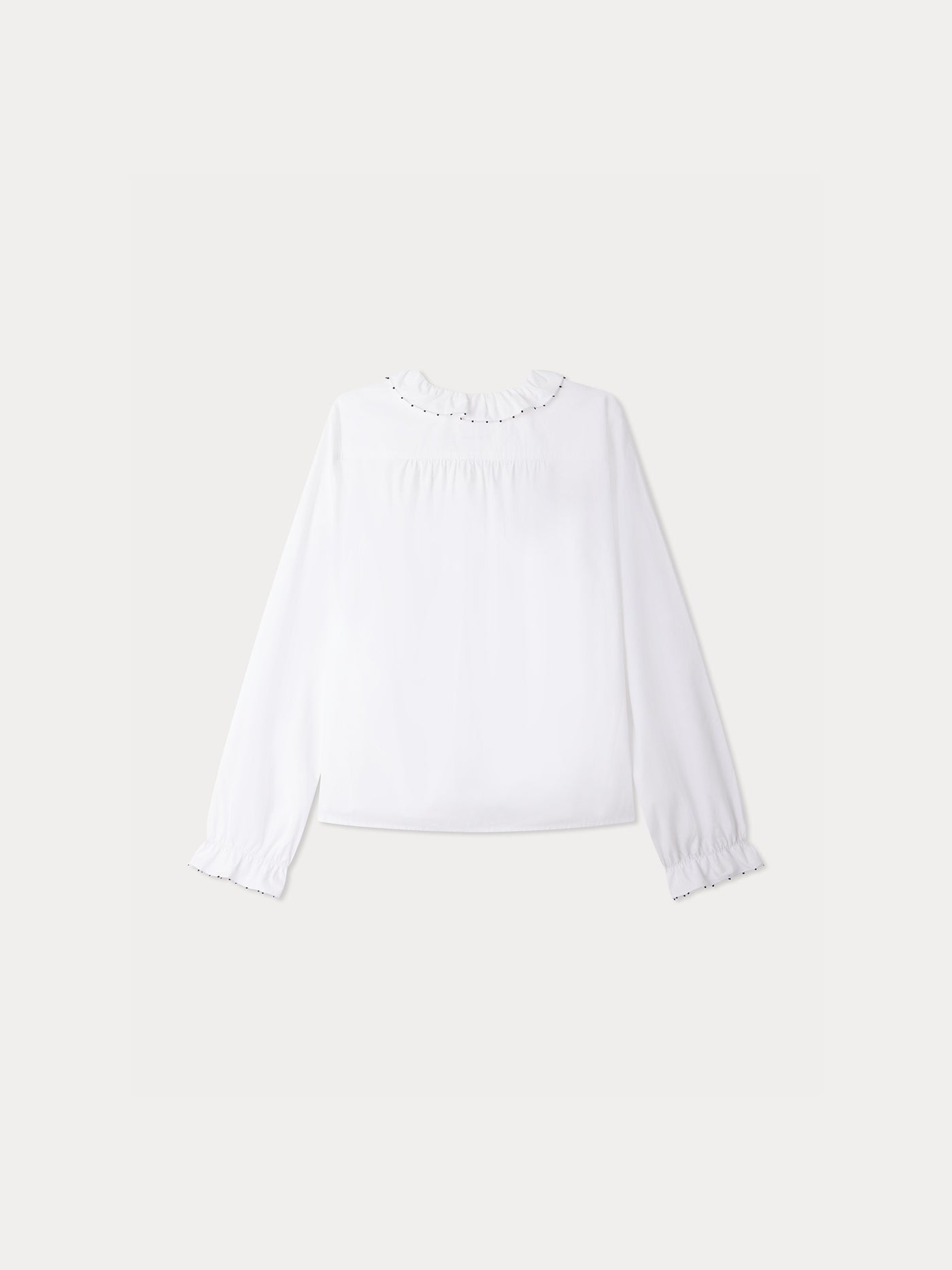 Joba blouse with embroidered collar in organic cotton