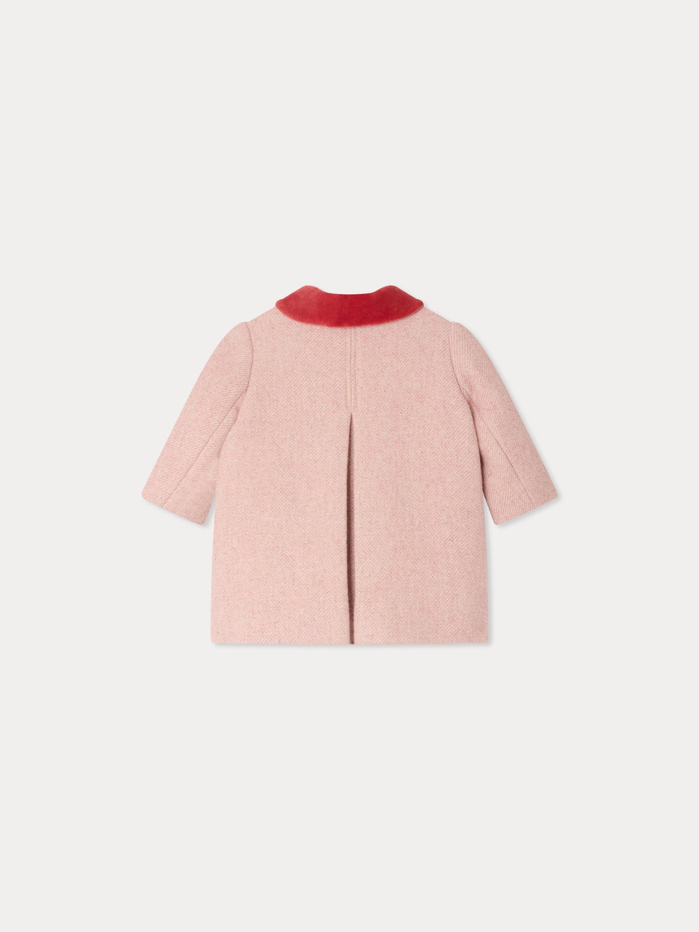 Moka wool coat with velvet collar