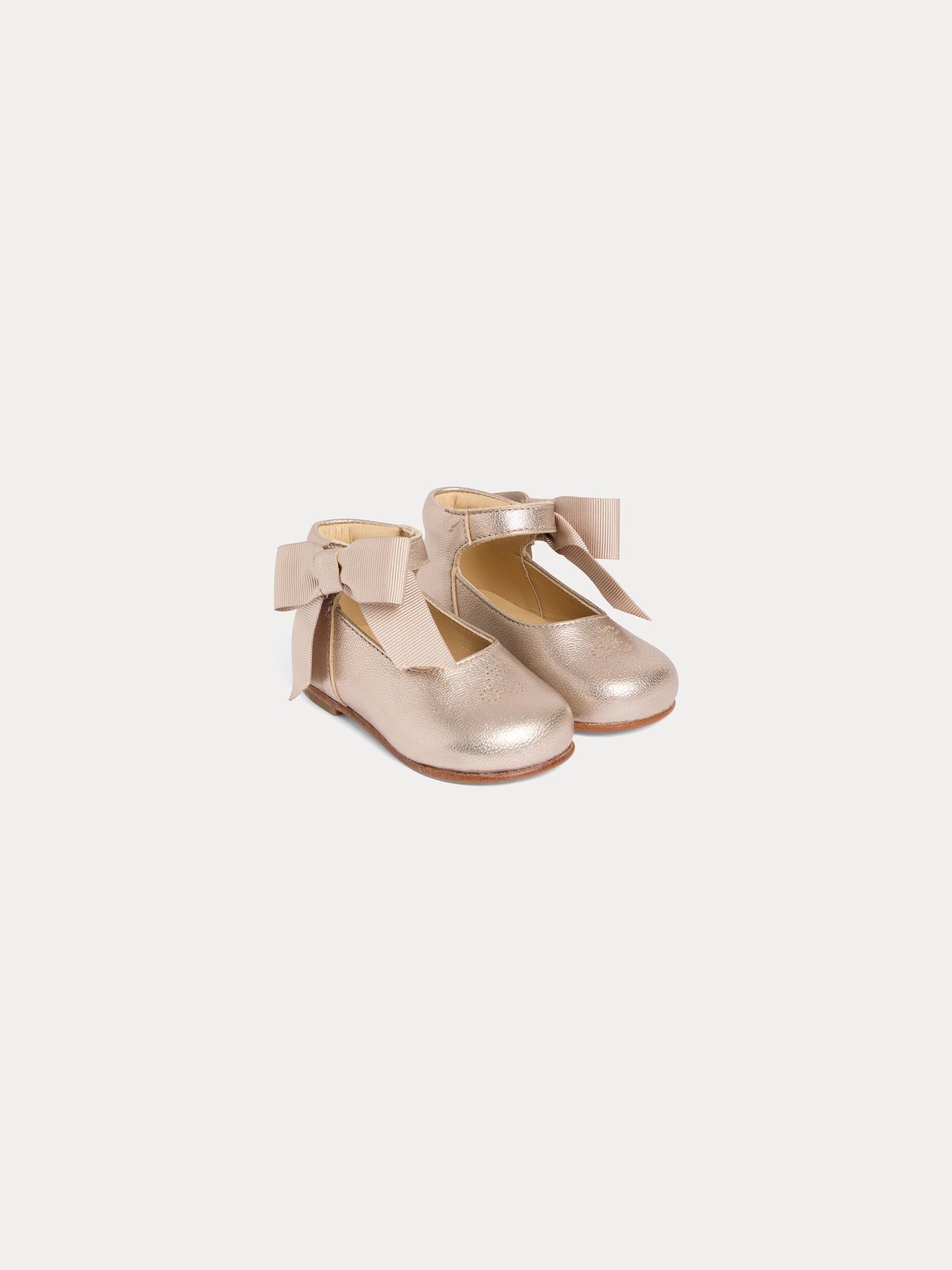 Jain first steps shoes in pink laminated leather