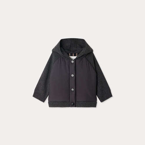 Jepeto hooded jacket in fancy stitch knit