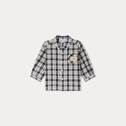 Malo organic cotton plaid shirt