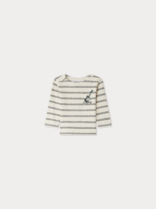 Tourbillon T-shirt with Guitar embroidery in organic cotton