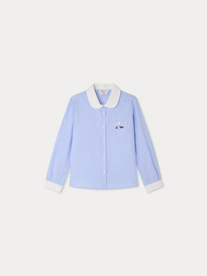 Bonpoint x Maison Kitsuné Marlene embroidered blouse in organic cotton