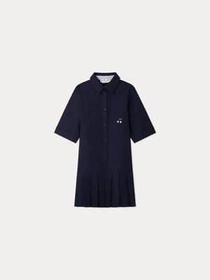 Maribelle shirt dress pleated and hand-embroidered
