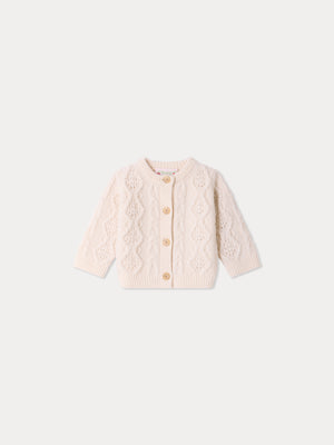Baby cardigan Mionna cable-knit in wool