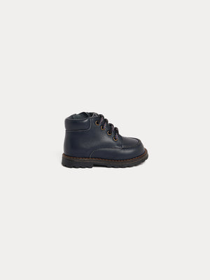Massimo navy leather derby shoes