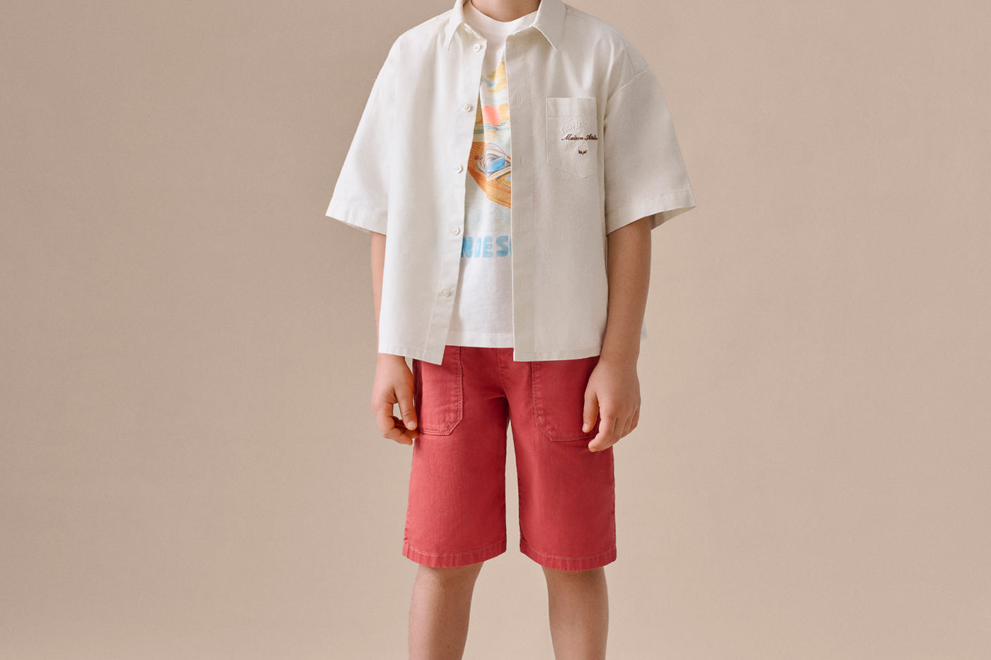 Boy's look Summer 2026 - White oversized shirt