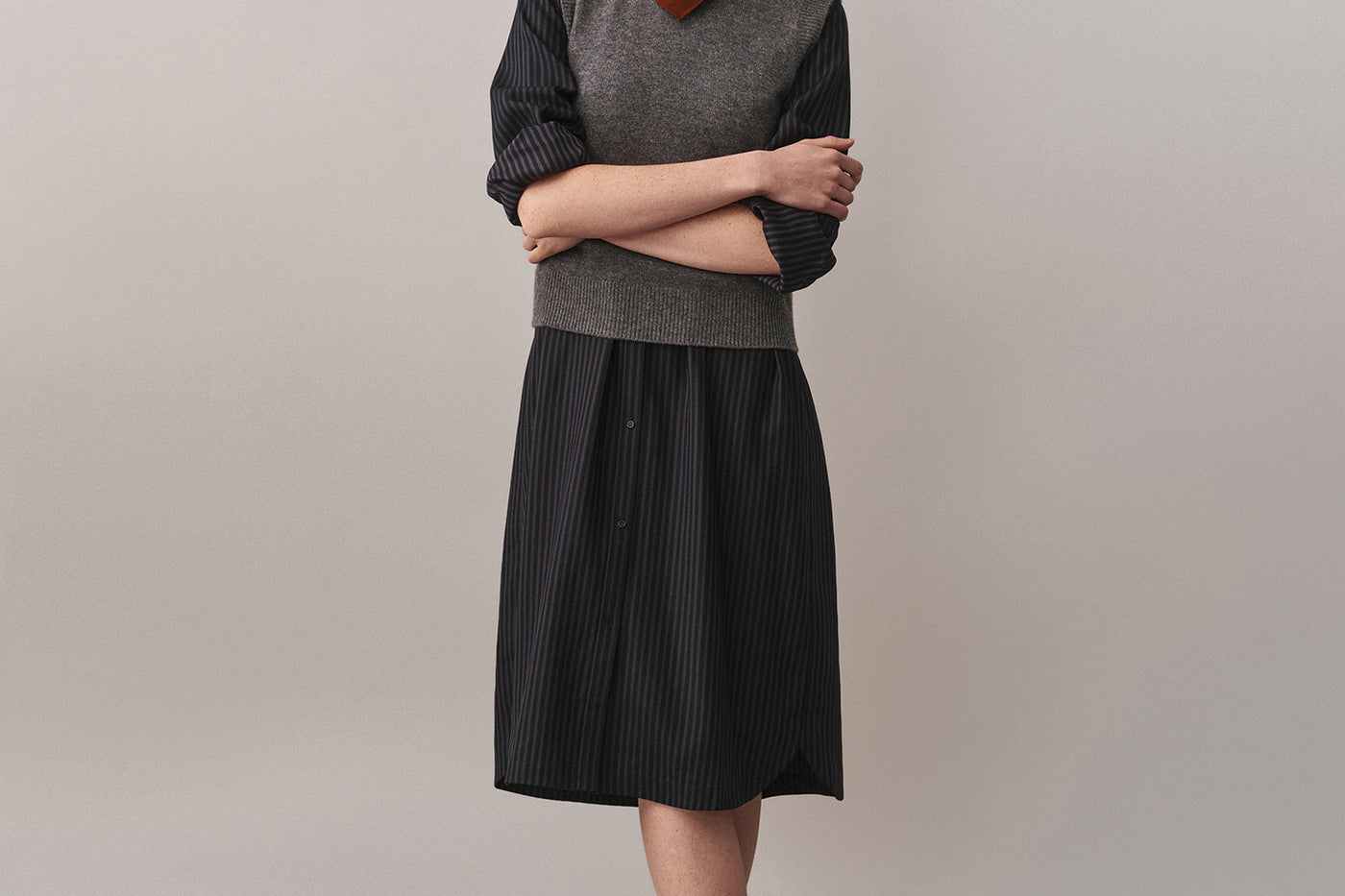 Women's Winter Look 2025 - Striped Dress