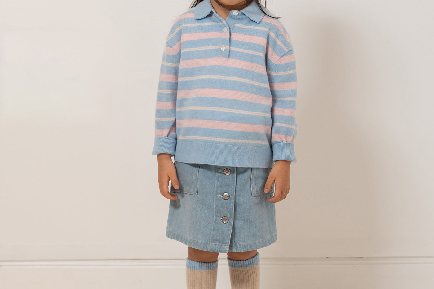 Bonpoint x Guest in Residence Girl's Look - Striped Cashmere Sweater
