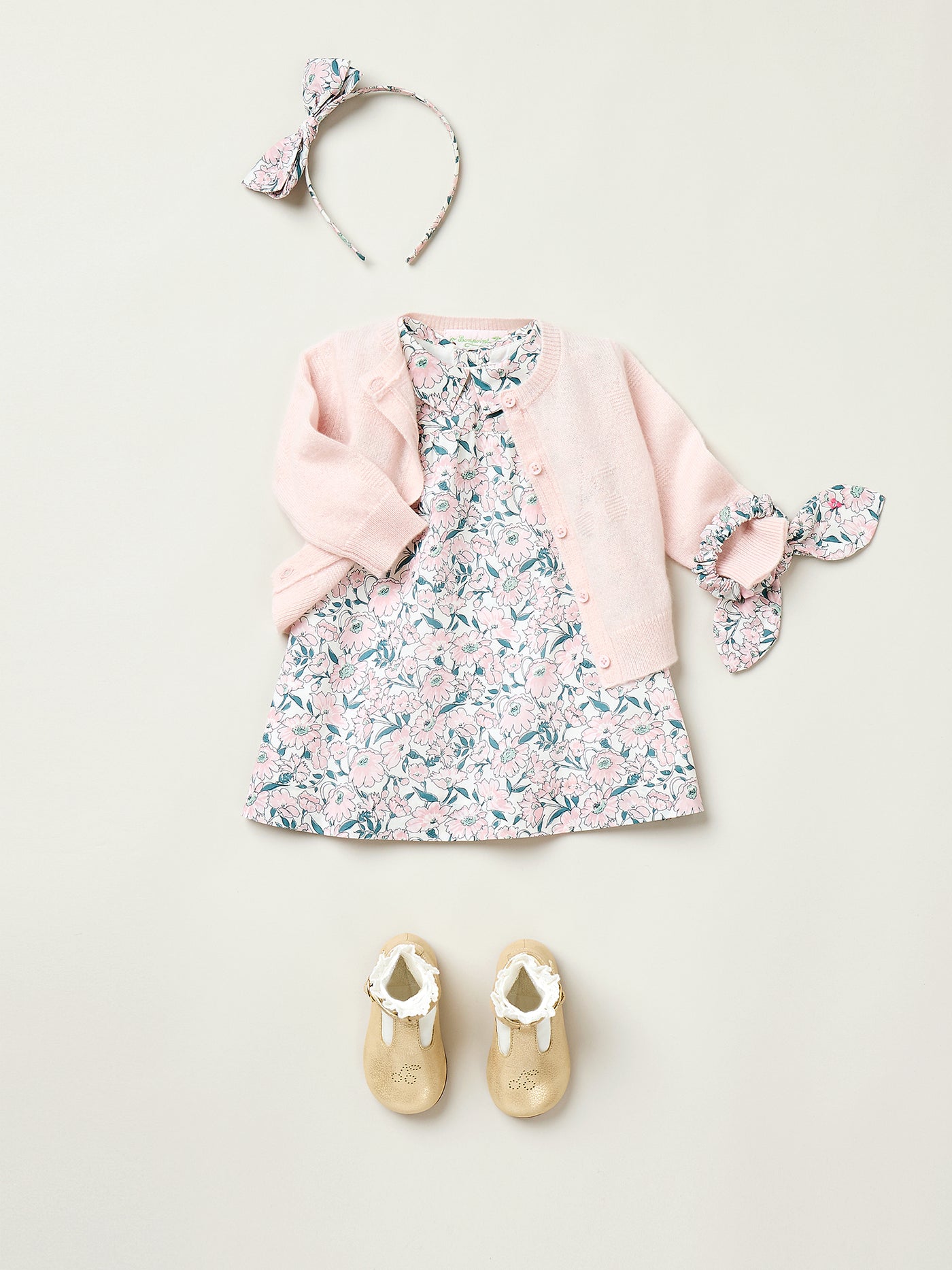 Summer 2025 Baby girl's look -  Liberty dress with shirt collar