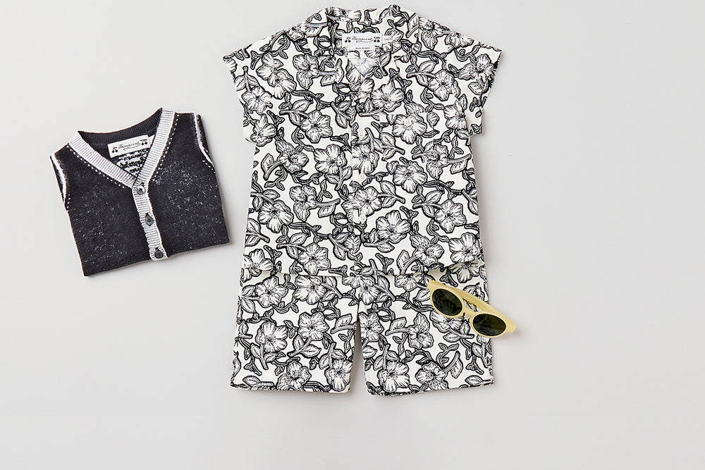 SUMMER 2023 BABY BOY'S LOOK PATTERNED SHIRT