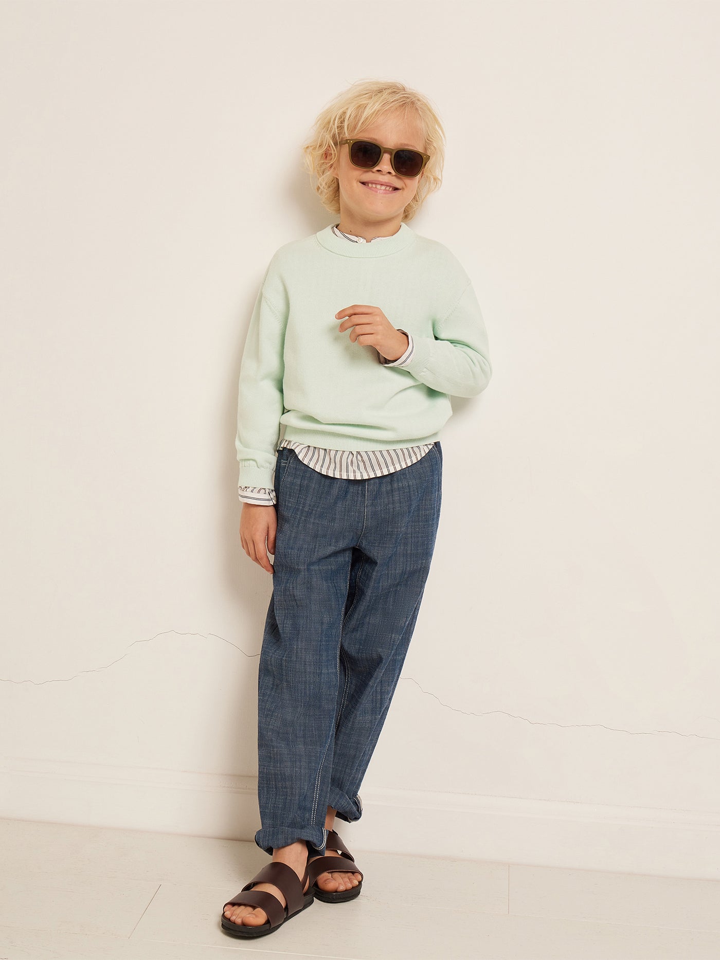 SUMMER 2023 BOY'S LOOK LIGHT GREEN SWEATSHIRT