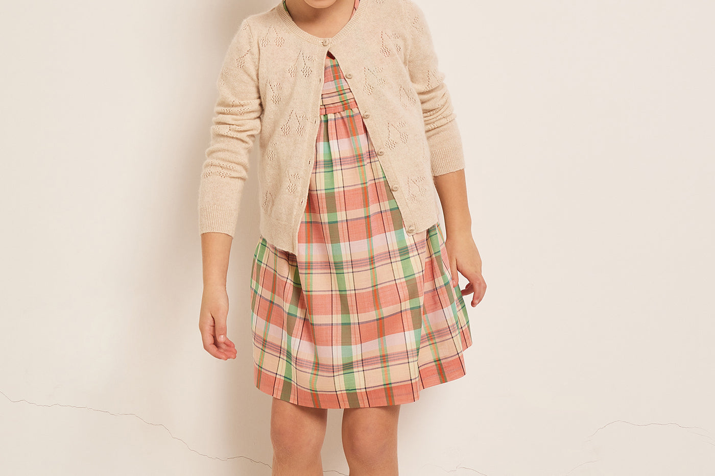 SUMMER 2023 GIRL'S LOOK CHECKERED DRESS