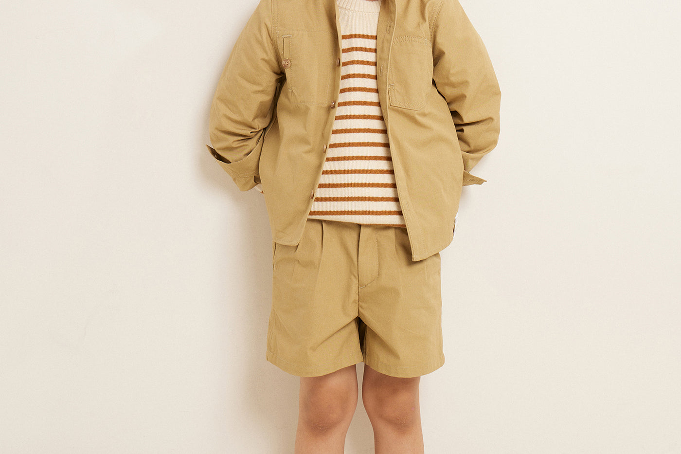 SUMMER 2023 BOY'S LOOK BEIGE SHIRT