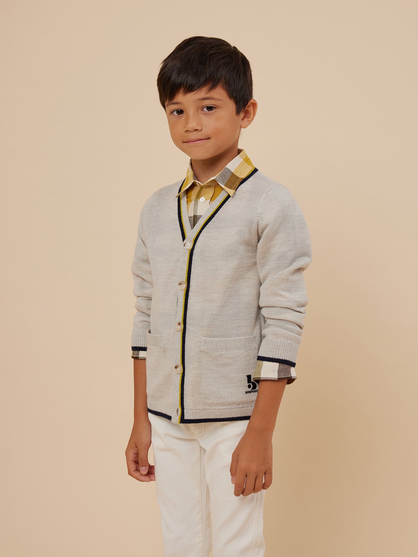 Summer 2024 boy's look wool cardigan