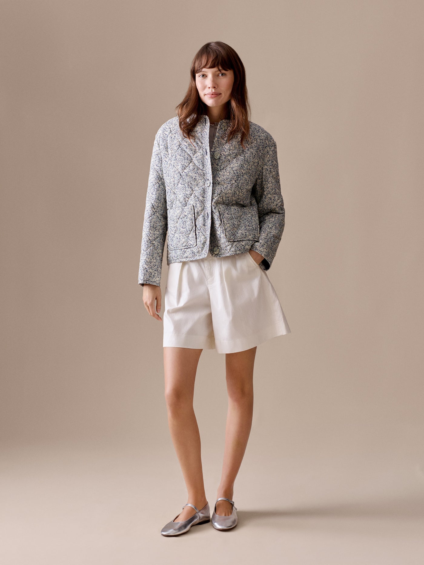Women's Summer Look 2026 - Quilted jacket in Liberty print