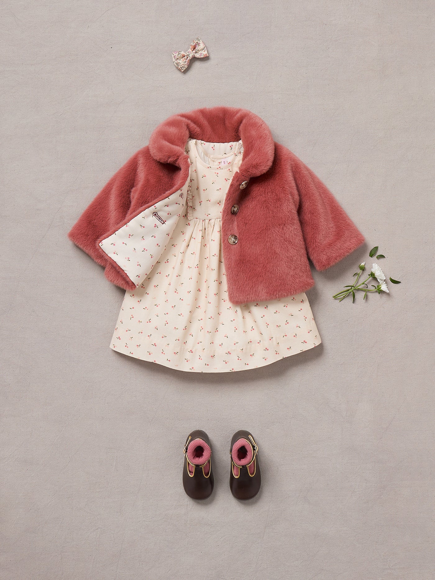 Winter 2024 Baby girl's look - Faux fur coat
