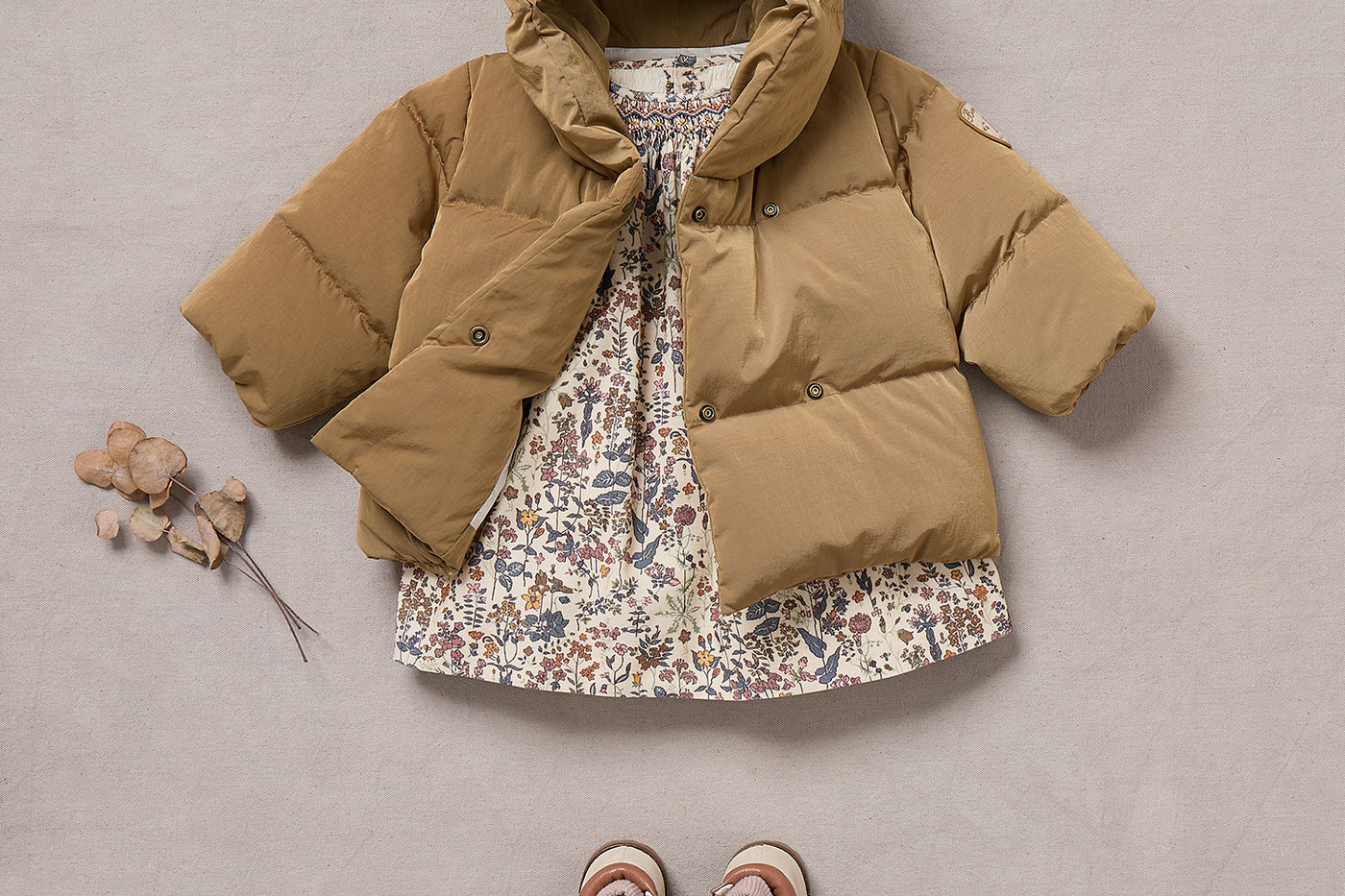 Winter 2024 Baby girl's look - Hooded down jacket