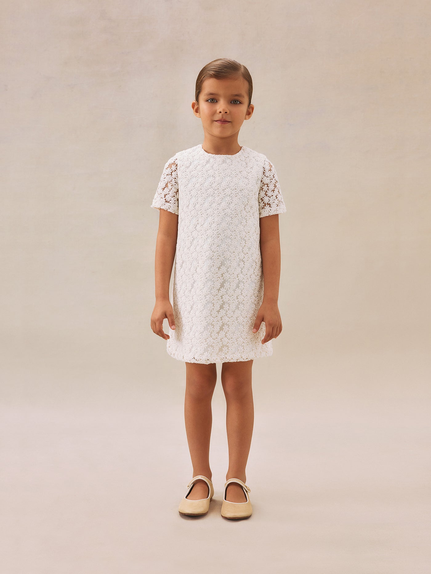 Girl's summer look 2025 Fancy white dress
