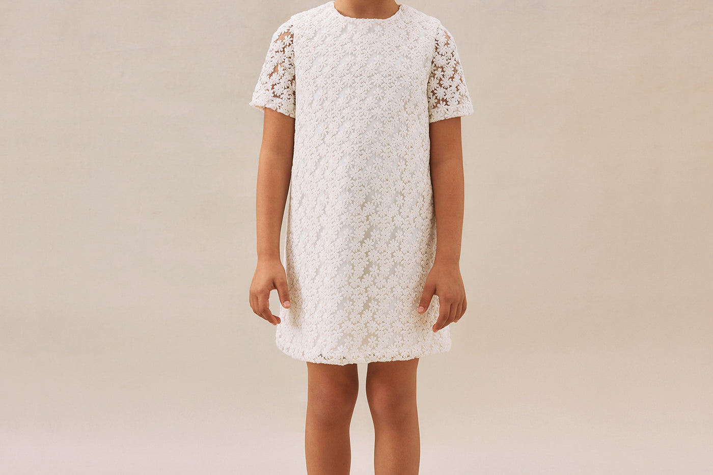 Girl's summer look 2025 Fancy white dress