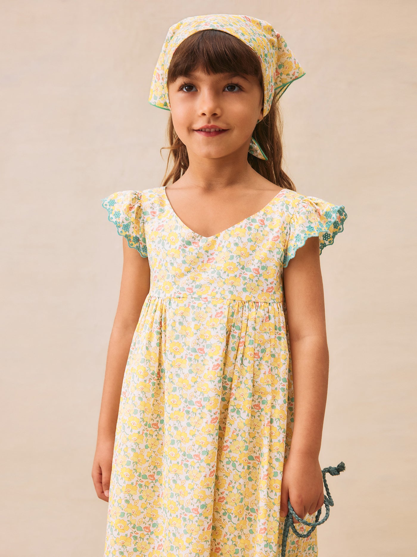 Girl's summer look 2025 Yellow made with Liberty dress
