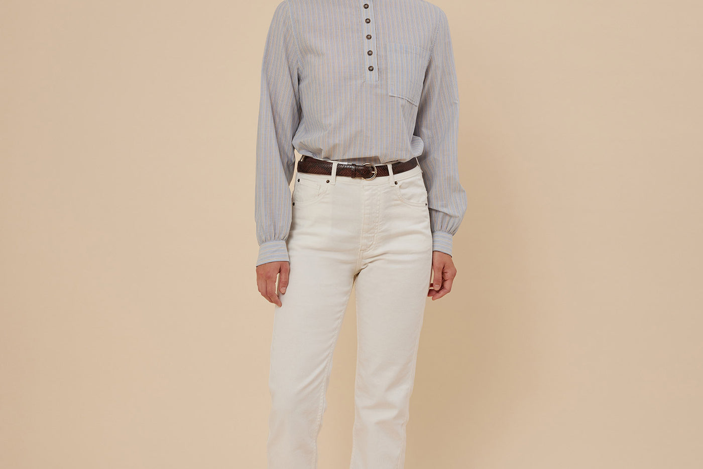 Women's look summer 2024 striped shirt