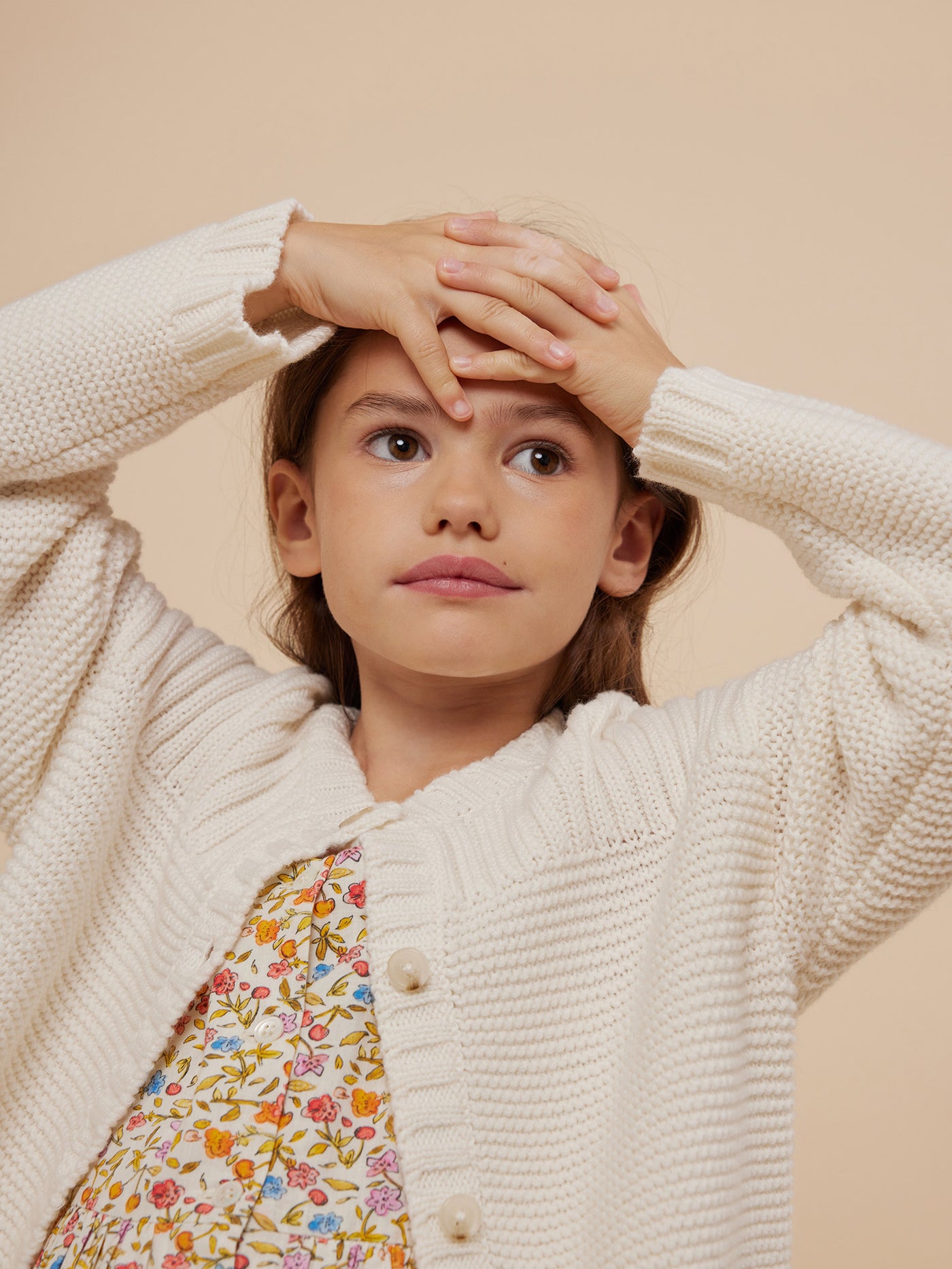 Cruise 2024 girl's look white milk cardigan