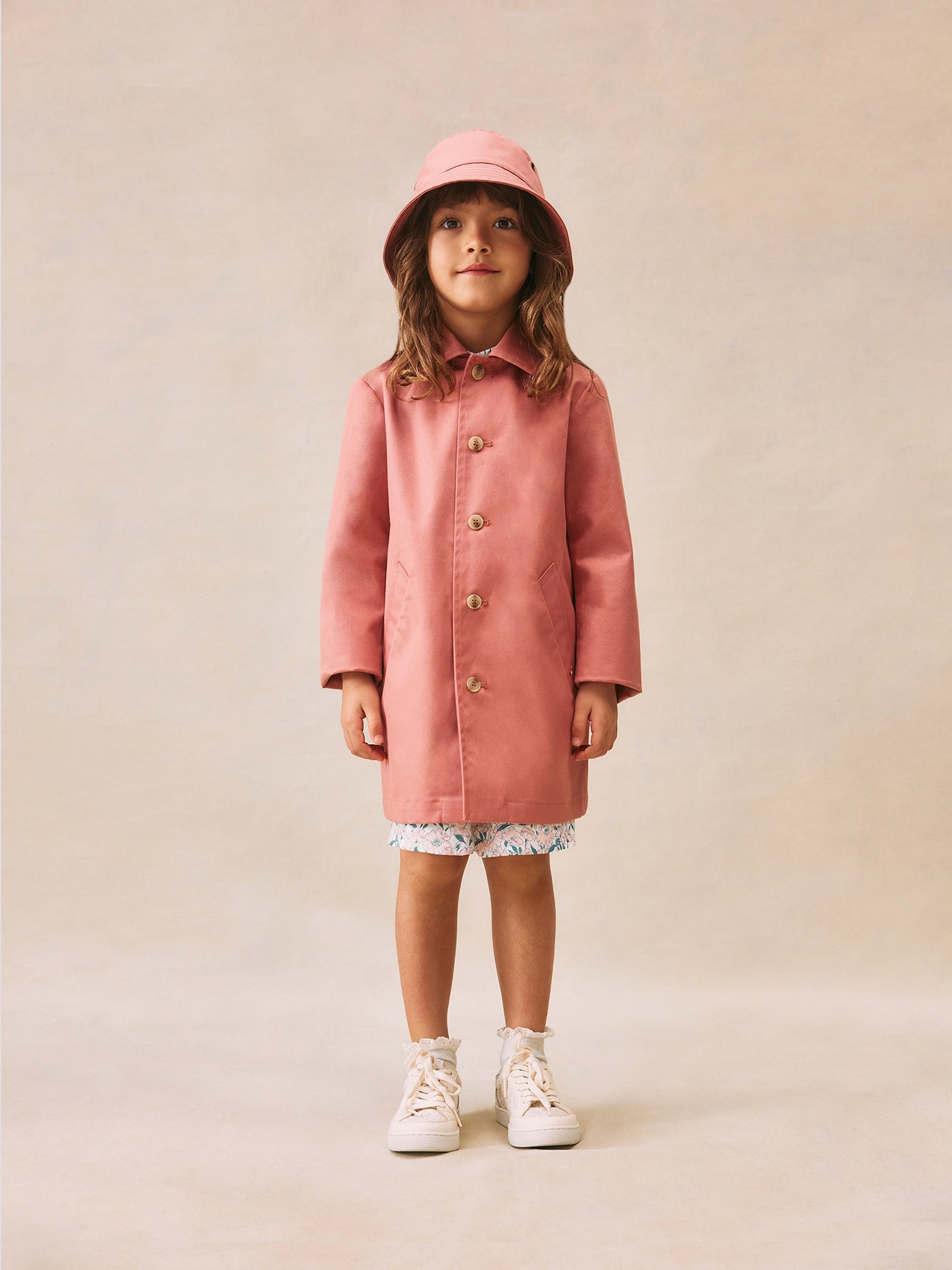 Girl's summer look 2025 Pink coat