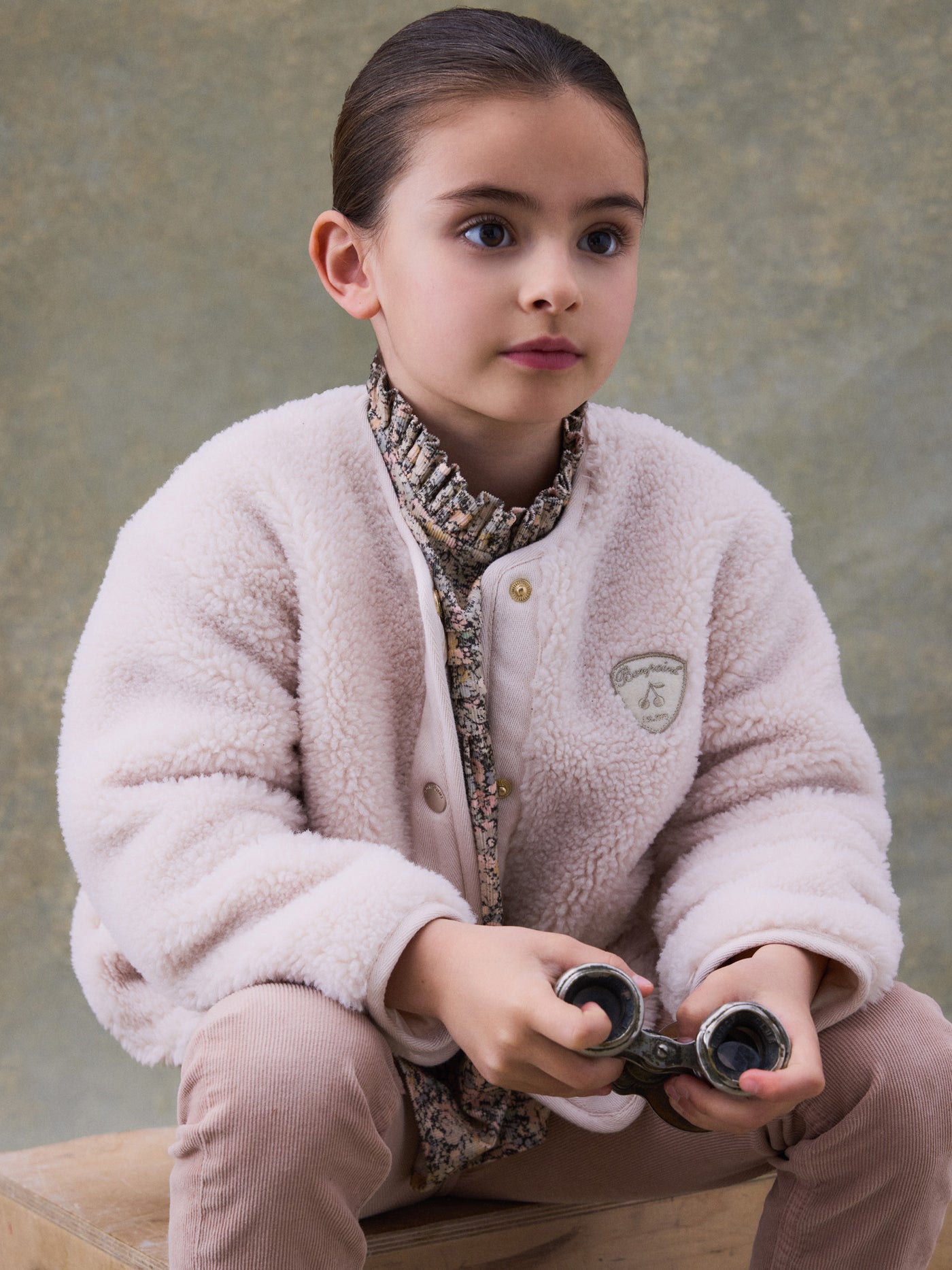 Winter 2024 girl's look embriodered jacket