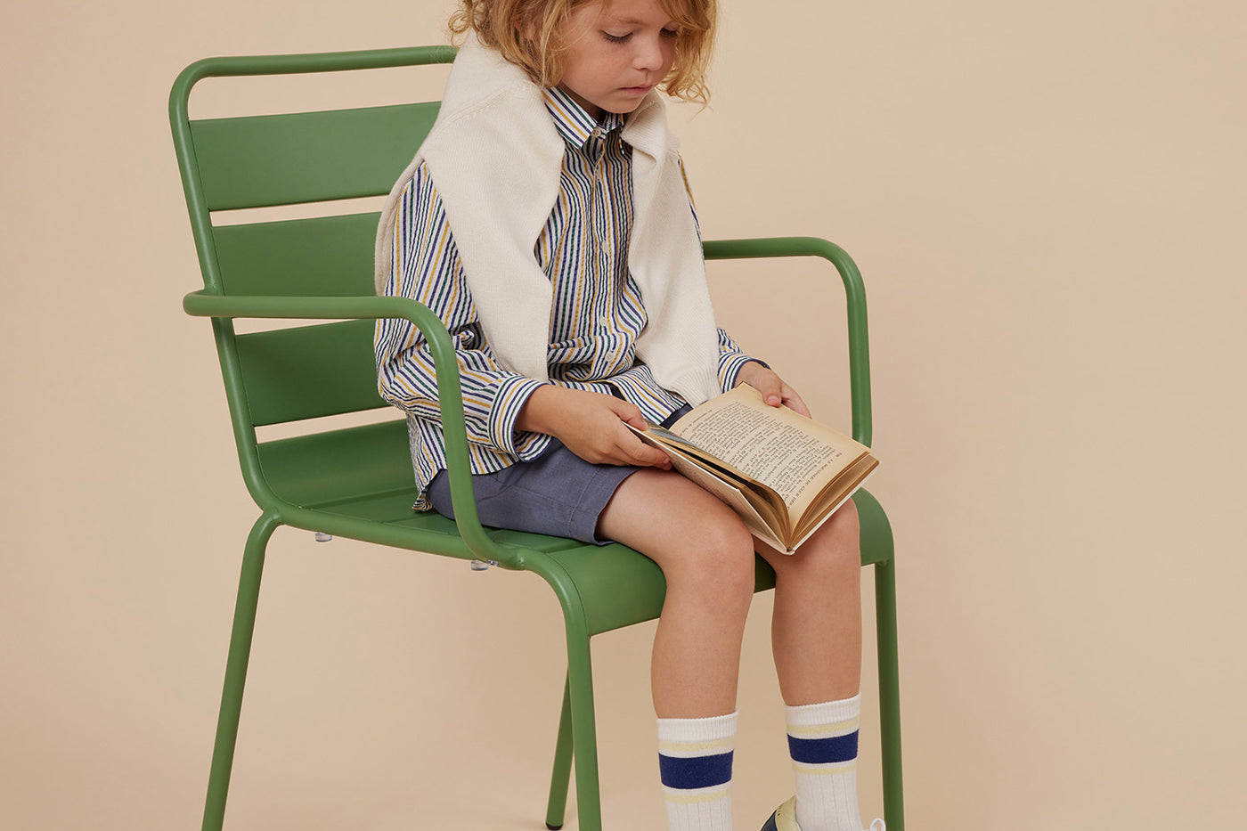 Summer 2024 boy's look striped shirt