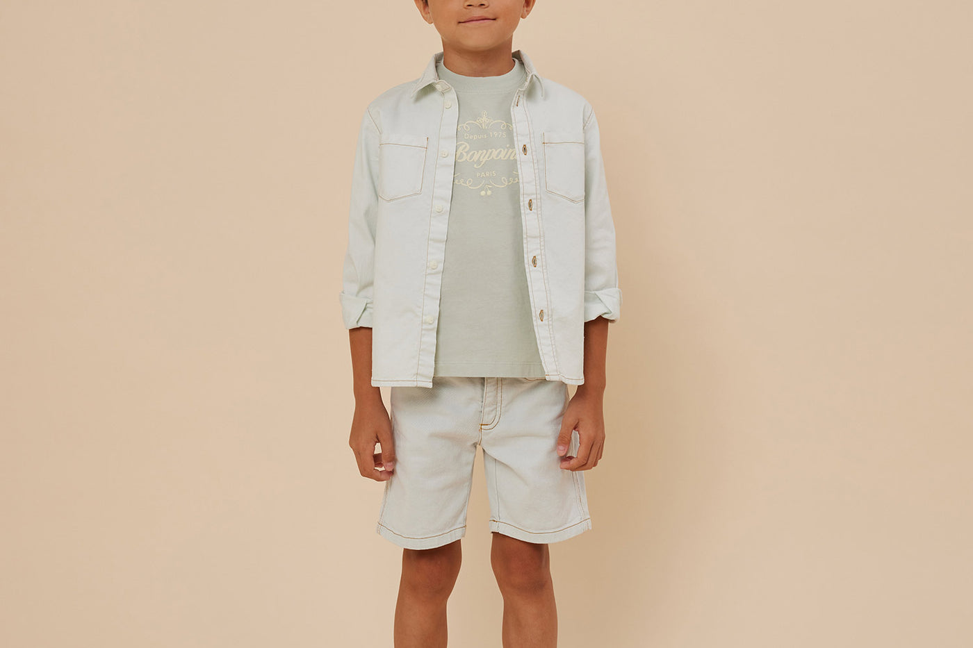 Summer 2024 boy's look denim shirt