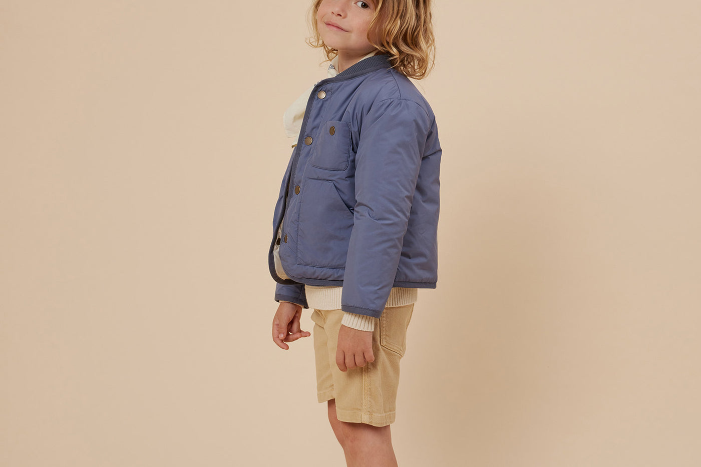 Summer 2024 boy's look blue-gray jacket