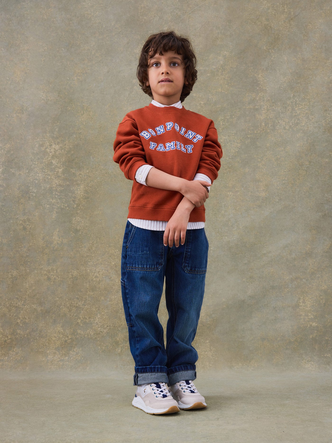 Winter 2024 boy's look embriodered pullover