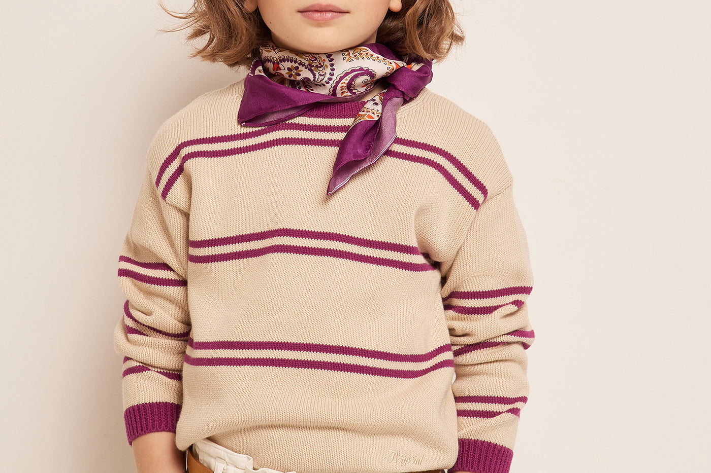 SUMMER 2023 GIRL'S LOOK STRIPED SWEATSHIRT
