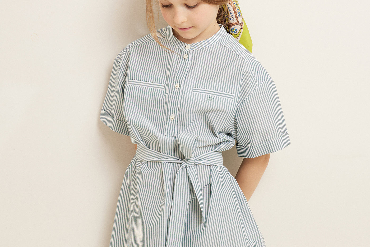 SUMMER 2023 GIRL'S BLUE STRIPED DRESS