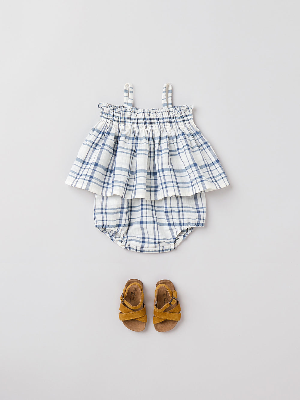 SUMMER 2023 BABY GIRL'S LOOK CHECKERED BLOUSE
