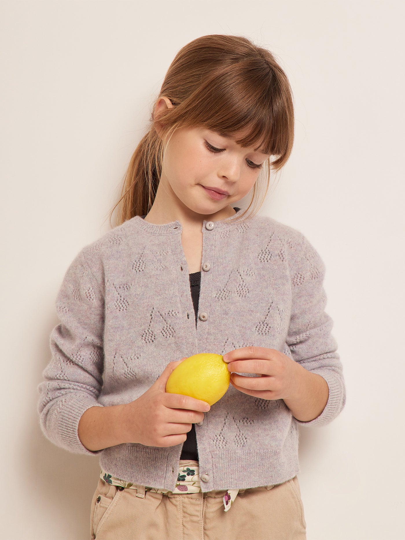 SUMMER 2023 GIRL'S LOOK GREY CARDIGAN